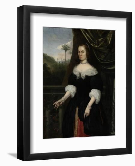 Portrait of Dina Lems, Wife of Jan Valckenburgh-Daniel Vertangen-Framed Art Print