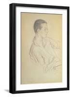 Portrait of Dmitri Dmitrievich Shostakovich (1906-75), 1923-Boris Kustodiyev-Framed Giclee Print