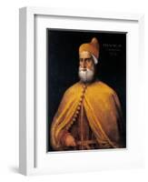 Portrait of Doge Francesco Don-Titian (Tiziano Vecelli)-Framed Art Print