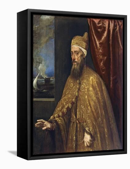 Portrait of Doge Francesco Venier-Titian (Tiziano Vecelli)-Framed Stretched Canvas