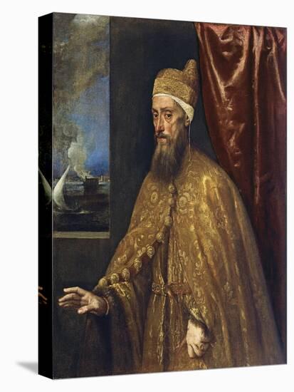 Portrait of Doge Francesco Venier-Titian (Tiziano Vecelli)-Stretched Canvas