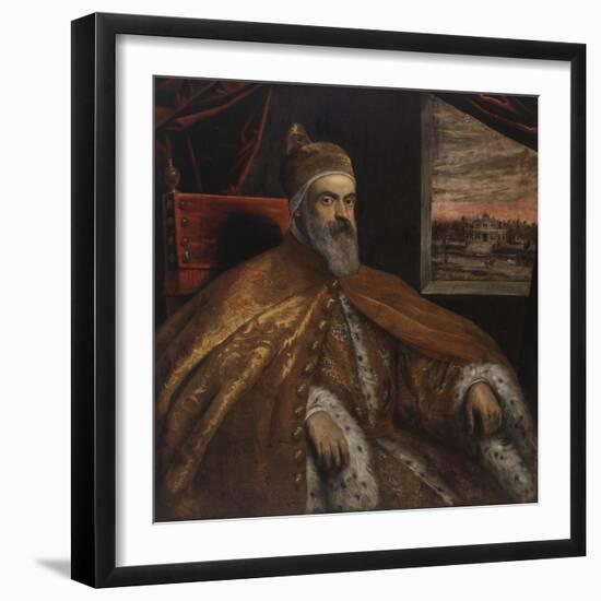 Portrait of Doge Marino Grimani, 1600-25-Jacopo Robusti Tintoretto-Framed Giclee Print