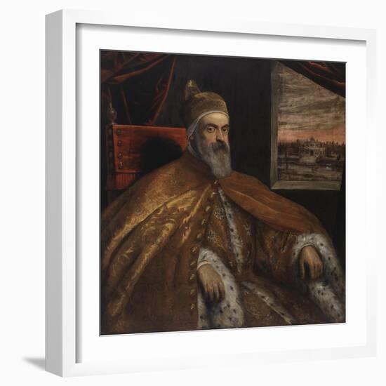 Portrait of Doge Marino Grimani, 1600-25-Jacopo Robusti Tintoretto-Framed Giclee Print