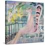 Portrait of Dolly Davis on a Balcony in Front of the Old Bridge of Alma-Jacqueline Marval-Stretched Canvas