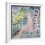 Portrait of Dolly Davis on a Balcony in Front of the Old Bridge of Alma-Jacqueline Marval-Framed Giclee Print