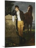 Portrait of Don Luigi Grimaldi, Prince of Santa Cruce, Leaning on the Tomb of His Fiancee Fanny-Francois-Xavier Fabre-Mounted Giclee Print