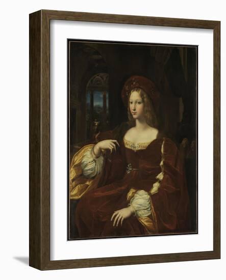 Portrait of Doña Isabel de Requesens y Enríquez de Cardona-Anglesola, c.1518-Giulio Romano-Framed Giclee Print