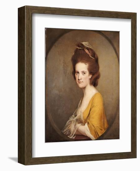 Portrait of Dorothy Hodges, Half Length, in a Yellow Dress-Joseph Wright of Derby-Framed Giclee Print