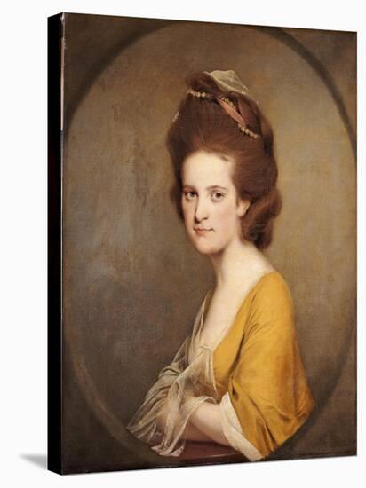Portrait of Dorothy Hodges, Half Length, in a Yellow Dress-Joseph Wright of Derby-Stretched Canvas