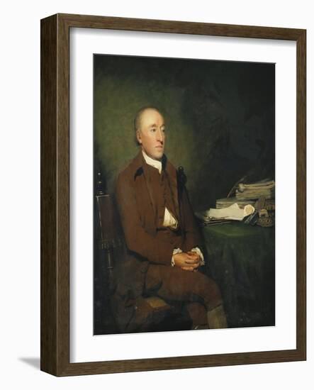 Portrait of Dr James Hutton, a Pile of Geological Specimens on the Table Beside Him-Sir Henry Raeburn-Framed Giclee Print