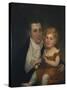 Portrait of Dr. Samuel Simes and His Daughter, Mary Jane-Thomas Birch-Stretched Canvas