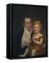 Portrait of Dr. Samuel Simes and His Daughter, Mary Jane-Thomas Birch-Framed Stretched Canvas