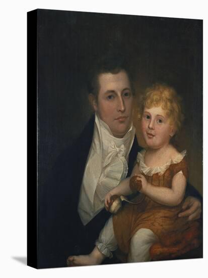 Portrait of Dr. Samuel Simes and His Daughter, Mary Jane-Thomas Birch-Stretched Canvas