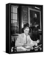 Portrait of Dr. Vannevar Bush of Carnegie Inst., Sitting in His Office-null-Framed Stretched Canvas