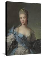 Portrait of Duchesse De La Rochefoucauld-Jean-Marc Nattier-Stretched Canvas