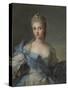 Portrait of Duchesse De La Rochefoucauld-Jean-Marc Nattier-Stretched Canvas