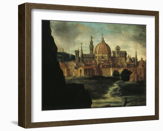 Portrait of Duke Alexander De Medici, Detail: City of Florence-Giorgio Vasari-Framed Giclee Print