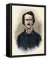 Portrait of Edgar Allan Poe-Stefano Bianchetti-Framed Stretched Canvas