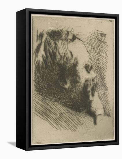 Portrait of Edgar Degas, 1875-Giuseppe Or Joseph De Nittis-Framed Stretched Canvas