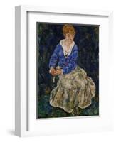 Portrait of Edith Schiele, the Artist's Wife, Seated, 139-Egon Schiele-Framed Giclee Print