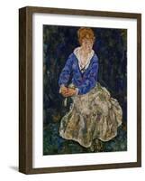 Portrait of Edith Schiele, the Artist's Wife, Seated, 139-Egon Schiele-Framed Giclee Print