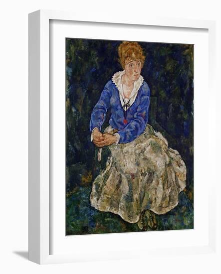 Portrait of Edith Schiele, the Artist's Wife, Seated, 139-Egon Schiele-Framed Giclee Print