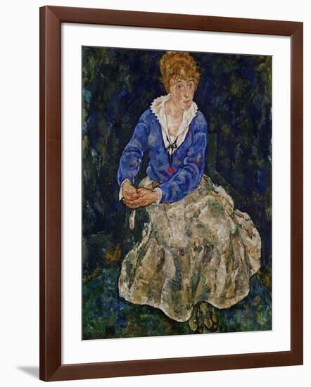 Portrait of Edith Schiele, the Artist's Wife, Seated, 139-Egon Schiele-Framed Giclee Print