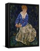 Portrait of Edith Schiele, the Artist's Wife, Seated, 139-Egon Schiele-Framed Stretched Canvas