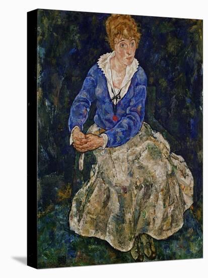 Portrait of Edith Schiele, the Artist's Wife, Seated, 139-Egon Schiele-Stretched Canvas