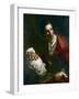 Portrait of Edme Bouchardon with a Bust of Socrates-Louis-Gabriel Blanchet-Framed Giclee Print