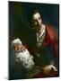 Portrait of Edme Bouchardon with a Bust of Socrates-Louis-Gabriel Blanchet-Mounted Giclee Print