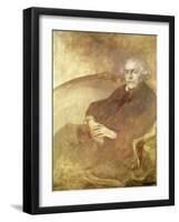 Portrait of Edmond De Goncourt (Oil on Canvas)-Eugene Carriere-Framed Giclee Print