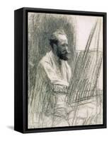Portrait of Edouard Manet (1832-83) at His Easel-Léon Augustin L'hermitte-Framed Stretched Canvas