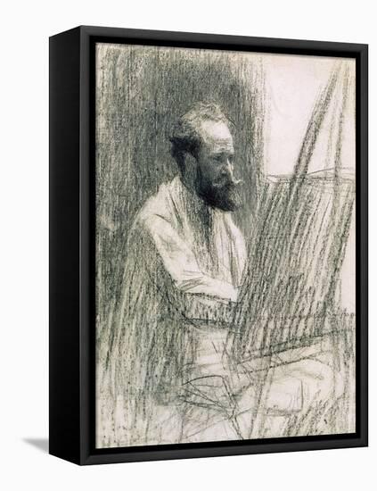 Portrait of Edouard Manet (1832-83) at His Easel-Léon Augustin L'hermitte-Framed Stretched Canvas