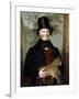 Portrait of Edward Cross, Half-Length, in a Black Coat and Red-Check Waistcoat Holding a Lion Cub-Jacques-Laurent Agasse-Framed Giclee Print