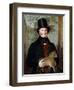 Portrait of Edward Cross, Half-Length, in a Black Coat and Red-Check Waistcoat Holding a Lion Cub-Jacques-Laurent Agasse-Framed Giclee Print