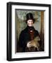 Portrait of Edward Cross, Half-Length, in a Black Coat and Red-Check Waistcoat Holding a Lion Cub-Jacques-Laurent Agasse-Framed Giclee Print