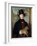 Portrait of Edward Cross, Half-Length, in a Black Coat and Red-Check Waistcoat Holding a Lion Cub-Jacques-Laurent Agasse-Framed Giclee Print