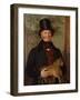 Portrait of Edward Cross, Holding a Lion Cub, 1838 (Oil on Canvas)-Jacques-Laurent Agasse-Framed Giclee Print