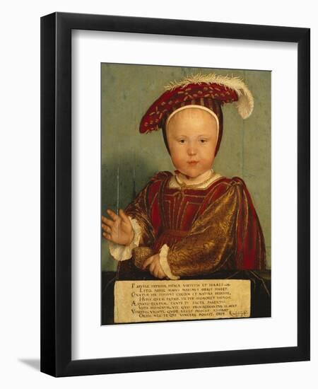 Portrait of Edward Prince of Wales, Later Edward VI, as a Child-Hans Holbein the Younger-Framed Premium Giclee Print