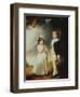 Portrait of Edward Stanley (D.1851) 13th Earl of Derby, with His Sister, Lady Charlotte Stanley-George Romney-Framed Giclee Print