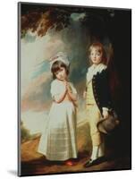 Portrait of Edward Stanley (D.1851) 13th Earl of Derby, with His Sister, Lady Charlotte Stanley-George Romney-Mounted Giclee Print