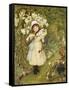 Portrait of Effie Holding a Lily and a Posy of Roses in a Garden, 1876-Marie Spartali Stillman-Framed Stretched Canvas