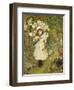 Portrait of Effie Holding a Lily and a Posy of Roses in a Garden, 1876-Marie Spartali Stillman-Framed Giclee Print