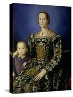 Portrait of Eleanor of Toledo and Her Son, Giovanni de Medici, c.1544-45-Agnolo Bronzino-Stretched Canvas