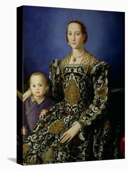 Portrait of Eleanor of Toledo and Her Son, Giovanni de Medici, c.1544-45-Agnolo Bronzino-Stretched Canvas