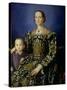 Portrait of Eleanor of Toledo and Her Son, Giovanni de Medici, c.1544-45-Agnolo Bronzino-Stretched Canvas