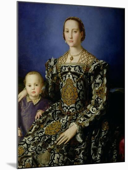 Portrait of Eleanor of Toledo and Her Son, Giovanni de Medici, c.1544-45-Agnolo Bronzino-Mounted Giclee Print