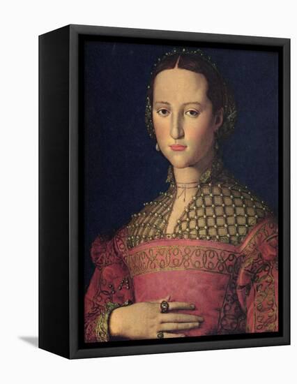 Portrait of Eleanor of Toledo, Wife of Grand Duke Cosimo I De' Medici, C1545-Agnolo Bronzino-Framed Stretched Canvas