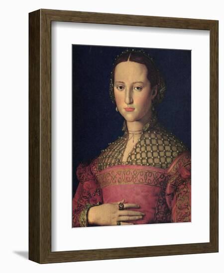 Portrait of Eleanor of Toledo, Wife of Grand Duke Cosimo I De' Medici, C1545-Agnolo Bronzino-Framed Giclee Print
